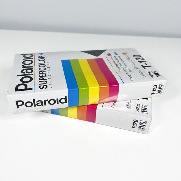 Lot of 2 Polaroid Blank VHS Tapes New Sealed! Standard Grade T-120 6 Hours New - Picture 3 of 6